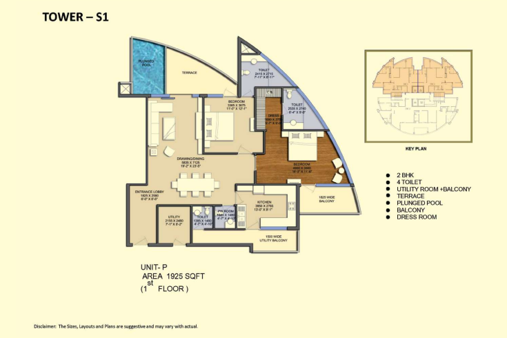 solitairian city 2bhk 4t 1925sqft